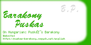 barakony puskas business card